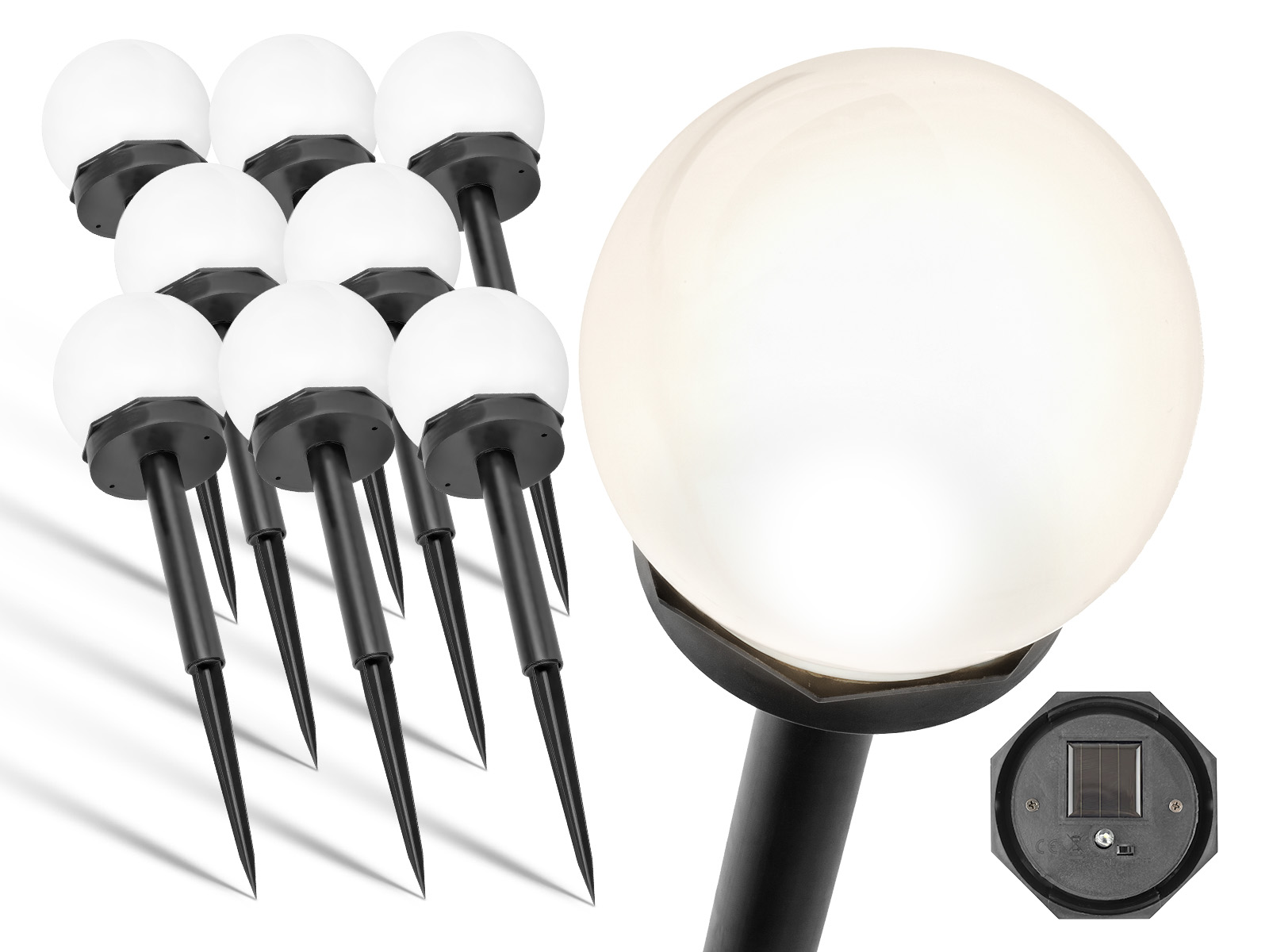 Lampa solarna wbijana LED SSO-5 okrągły klosz